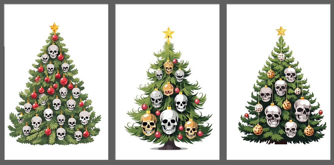 Totenkopf Weihnachtsbäume