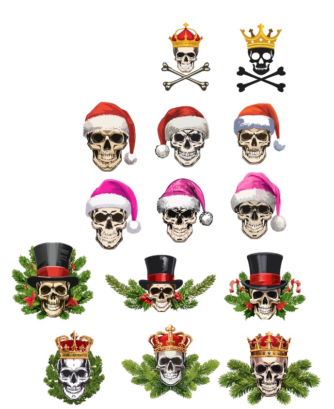 Totenköpfe zu Weihnachten